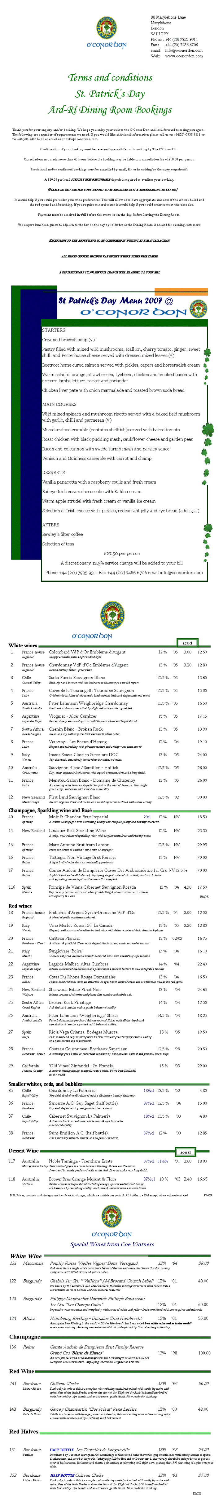 Christmas Food Menu